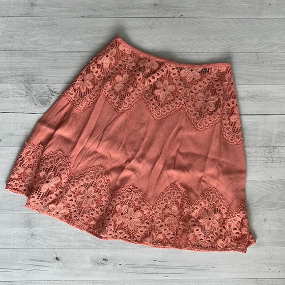 For Love And Lemons Dresses & Skirts - For Love & Lemons Blush Pink Crochet Embroidered Skirt XS